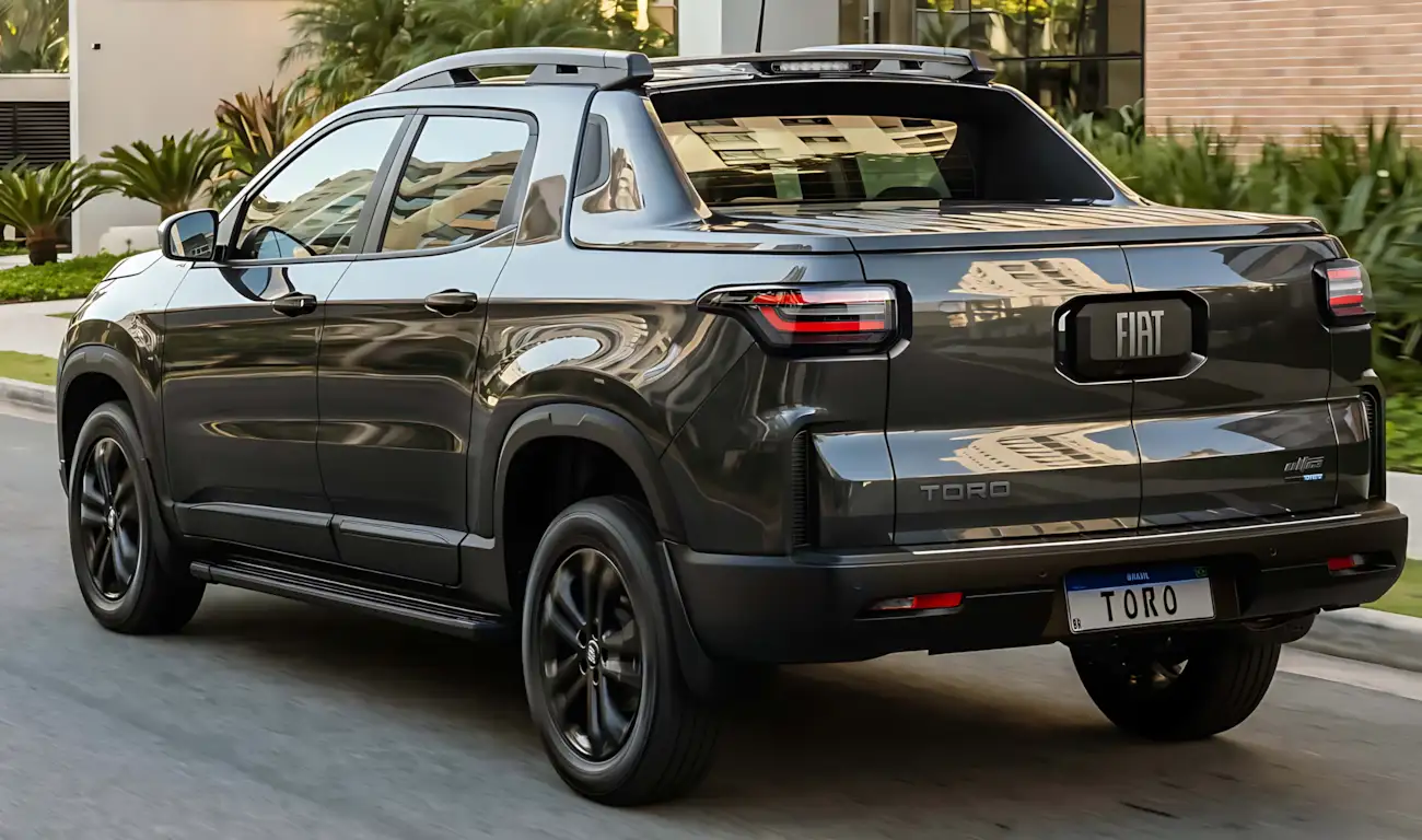 Fiat Toro 2027 Ultra MHEV com acabamentos externos em preto