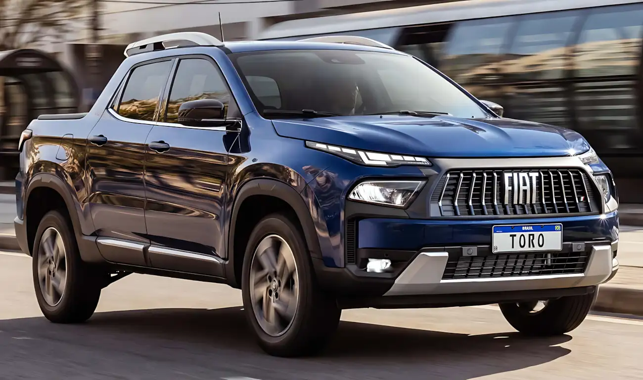 Fiat Toro 2027 Volcano MHEV híbrida leve de frente em lançamento