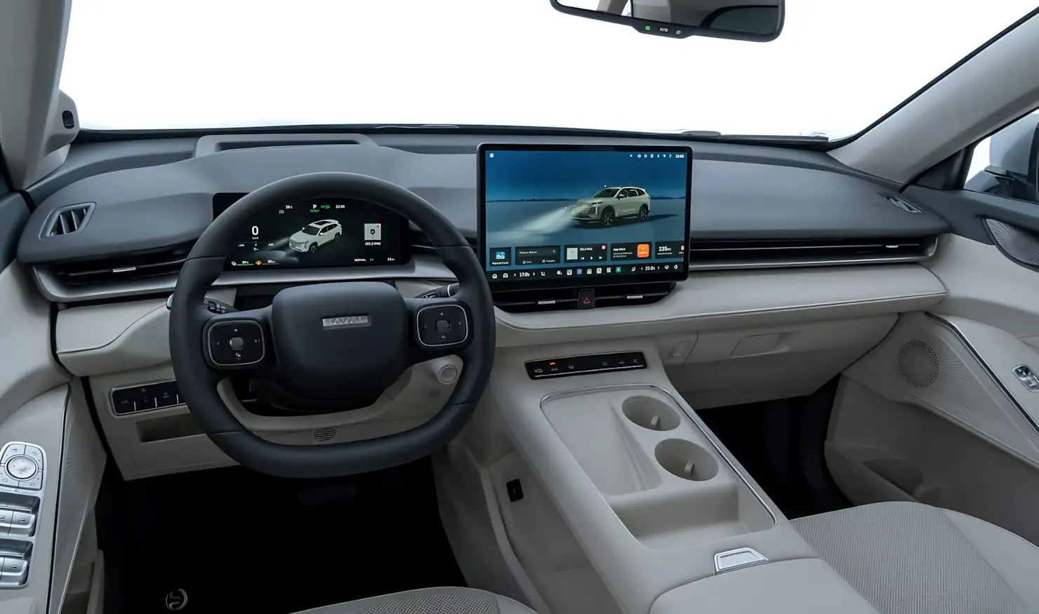 Interior do GWM Haval H6 2027 com central multimídia de 14,6 polegadas